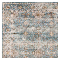 Mia 7 x 5 Medium Soft Fabric Floor Area Rug, Vintage Two Tone Border Design - BM279706