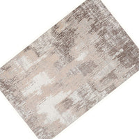 Wyn 7 x 5 Medium Soft Fabric Floor Area Rug, Abstract Pattern, Gray, Beige - BM279717