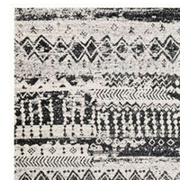 Zofi 10 x 8 Soft Fabric Floor Area Rug, Classic Aztec Pattern, Black, White - BM279718