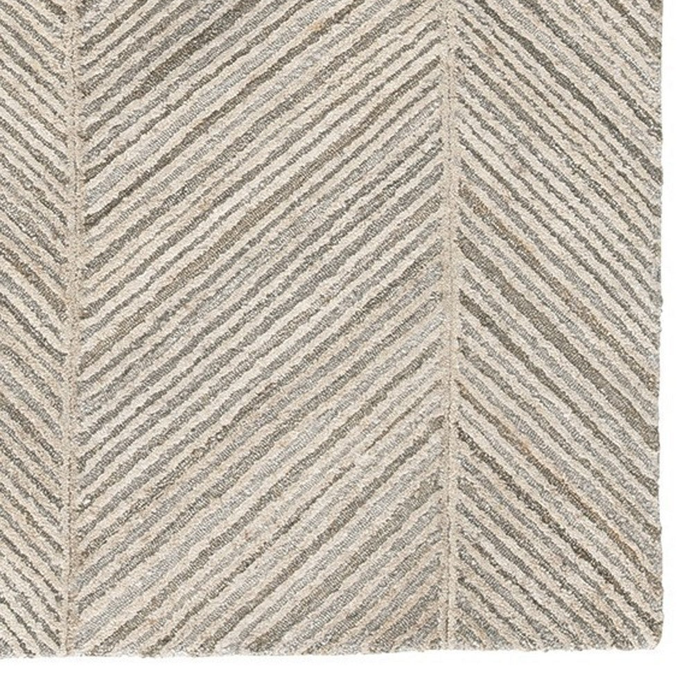 Kaye 10 x 7 Modern Area Rug, Soft Fabric Dotted Gray Brown Chevron, Large - BM280123