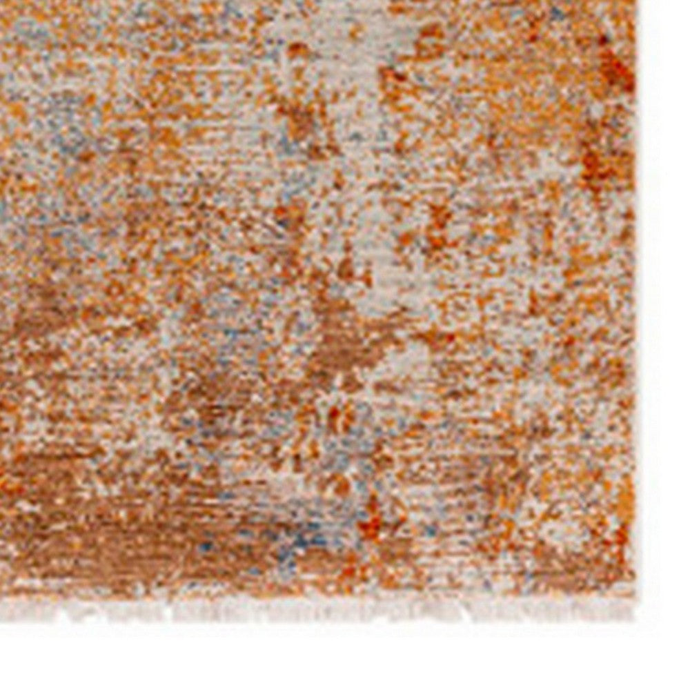 5 x 8 Modern Area Rug, Abstract Paint Art Design, Soft Fabric, Orange Brown - BM280132