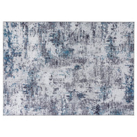 Keli 5 x 7 Modern Area Rug, Abstract Art Design, Soft Fabric, Gray, Blue - BM280142