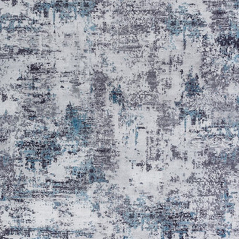 Keli 5 x 7 Modern Area Rug, Abstract Art Design, Soft Fabric, Gray, Blue - BM280142