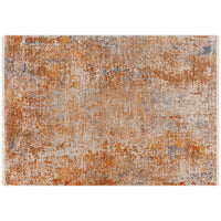 8 x 10 Modern Area Rug, Abstract Design, Soft Fabric, Orange, Brown, Blue - BM280159