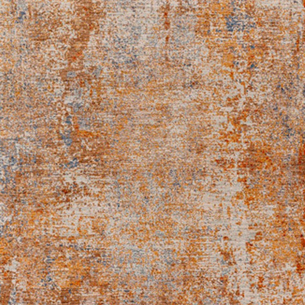 8 x 10 Modern Area Rug, Abstract Design, Soft Fabric, Orange, Brown, Blue - BM280159