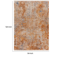 8 x 10 Modern Area Rug, Abstract Design, Soft Fabric, Orange, Brown, Blue - BM280159