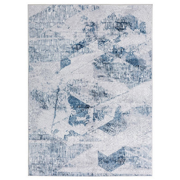 Lexi 5 x 7 Modern Area Rug, Abstract Art Design, Soft Fabric, Blue, Gray - BM280168