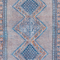 Nia 5 x 7 Washable Soft Area Rug, Ornate, Border, Medium, Cornflower Blue - BM280178