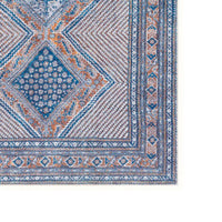 Nia 5 x 7 Washable Soft Area Rug, Ornate, Border, Medium, Cornflower Blue - BM280178