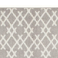 5 x 7 Fabric Floor Area Rug, Diamond, Symmetrical, Medium, Gray, Ivory - BM280194