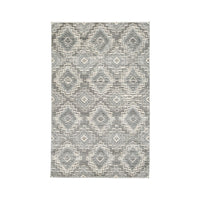 Ari 5 x 7 Modern Area Rug, Diamond Pattern, Soft Fabric, Cream, Gray - BM280199