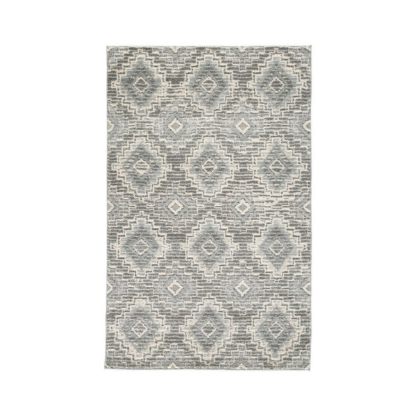 Ari 5 x 7 Modern Area Rug, Diamond Pattern, Soft Fabric, Cream, Gray - BM280199