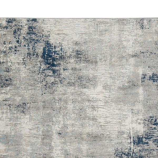 Vin 8 x 10 intage Floor Area Rug, 8mm Pile, Large, Washed Gray, Blue Ivory - BM280200