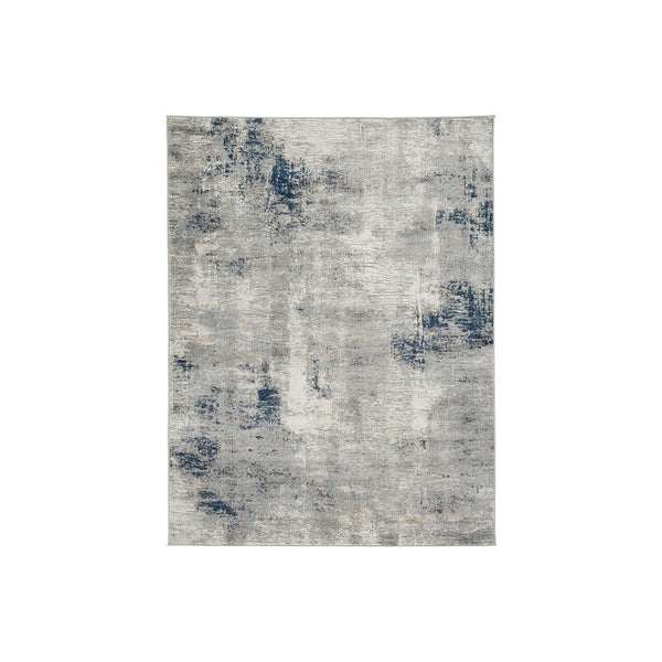 Vin 8 x 10 intage Floor Area Rug, 8mm Pile, Large, Washed Gray, Blue Ivory - BM280200