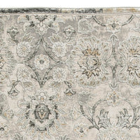 Aza 5 x 7 Floor Area Rug, Damask Floral, 9mm, Medium, Sage Green, Cream - BM280205