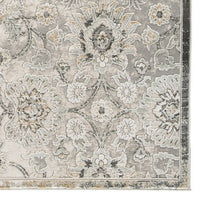 Aza 5 x 7 Floor Area Rug, Damask Floral, 9mm, Medium, Sage Green, Cream - BM280205