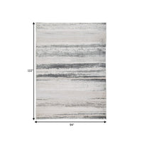 Oxy 8 x 10 Modern Area Rug, Clean Abstract Design, Soft Fabric, Gray, Gold - BM280206