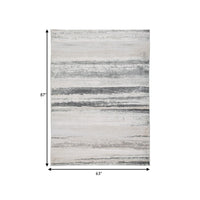 Oxy 5 x 7 Modern Area Rug, Clean Abstract Design, Soft Fabric, Gray, Gold - BM280207