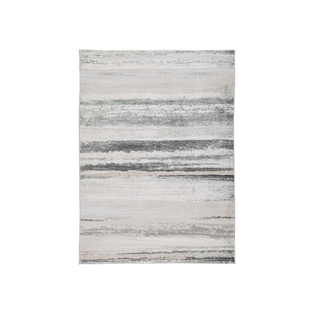 Oxy 5 x 7 Modern Area Rug, Clean Abstract Design, Soft Fabric, Gray, Gold - BM280207