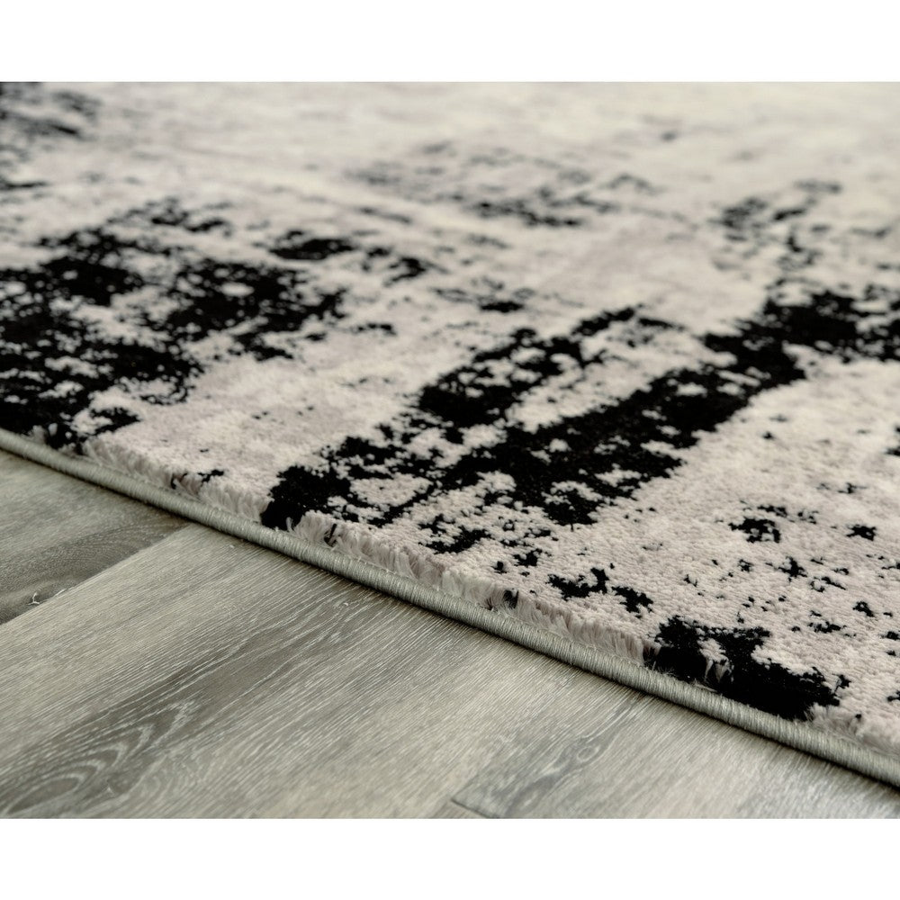 Jude 5 X 7 Modern Area Rug, Abstract Art Design, Fabric, Medium, Black Gray - BM280235