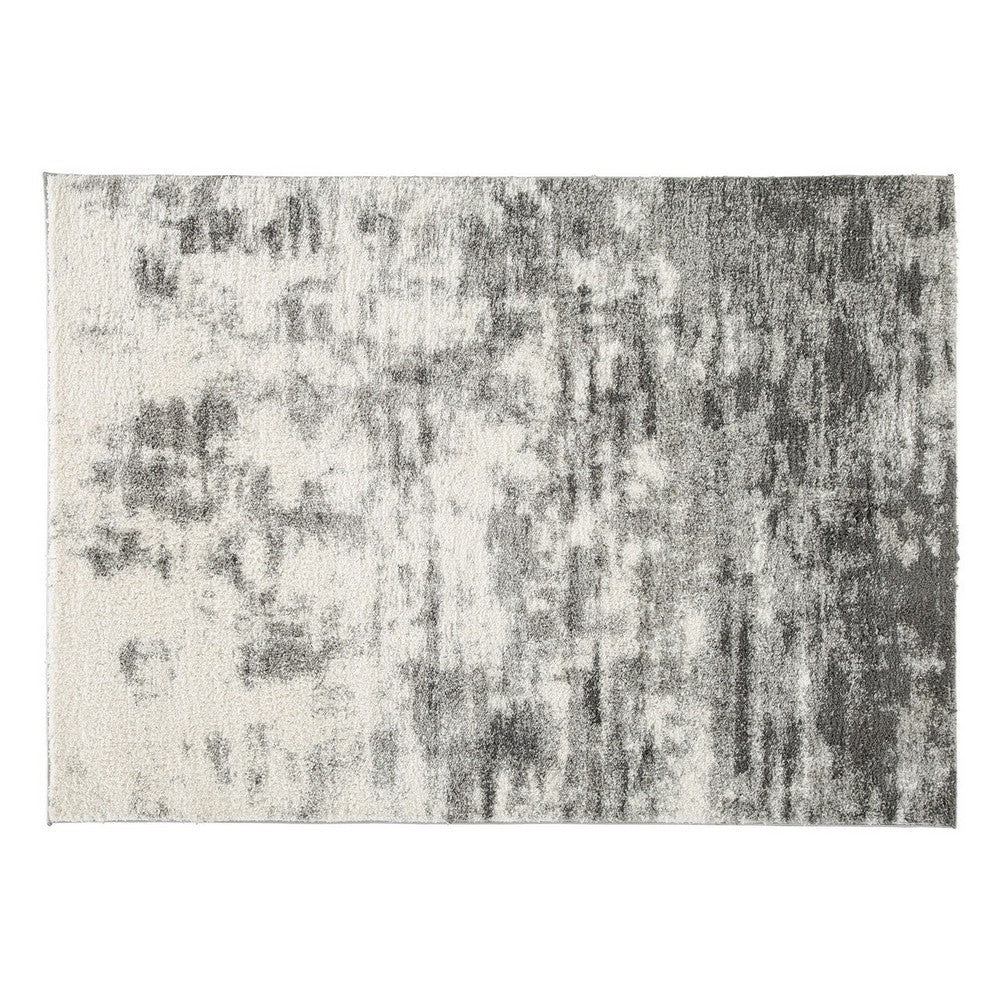 Pax 8 x 10 Modern Area Rug, Smoky Paint Design, Fabric, Large, Cream, Gray - BM280242