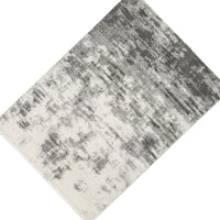 Pax 5 x 7 Modern Area Rug, Smoky Paint Design, Fabric, Medium, Cream, Gray - BM280243