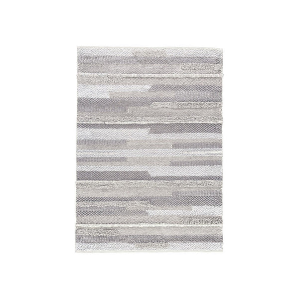 Ella 5 x 7 Modern Area Rug, Simple Abstract Design, Soft Fabric, Stone Gray - BM280246