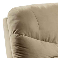 Deby 35 Inch Modern Recliner, Foam Cushioned Seat, Soft Microfiber, Beige - BM280249