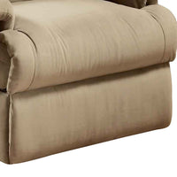 Deby 35 Inch Modern Recliner, Foam Cushioned Seat, Soft Microfiber, Beige - BM280249