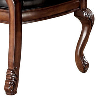 Loki 28 Inch Dining Chair, Nailhead Trim, Faux Leather, Set of 2, Brown - BM280261