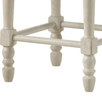 24 Inch Counter Height Stool, Luxe Nailhead Trim, Set of 2, Antique White - BM280303