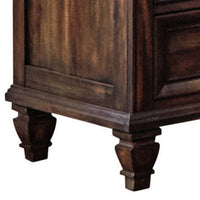 Oxy 30 Inch European Classic Nightstand, 3 Drawers, USB Ports, Wood, Brown - BM280360