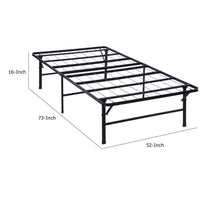 Adel Full Size Low Profile Bed, Foldable Metal Frame, Black - BM280380