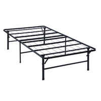 Adel Twin Size Low Profile Bed, Foldable Metal Frame, Black - BM280382