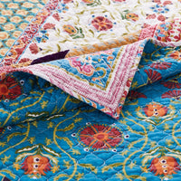 Sama 5 Piece Reversible Full Quilt Set, Floral Print Patterns, Multicolor - BM280415