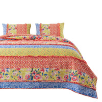 Lio 3 Piece Microfiber King Quilt Set, Bohemian Floral Pattern, Multicolor - BM280446