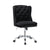 26 Inch Modern Swivel Office Chair, Wheels, Tufted Black Velvet, Silver - BM280454