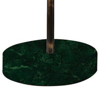 26 Inch Modern Accent Table, Round Tray Top, Dark Green Marble Base, Brown - BM280465