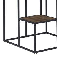 50 Inch 4 Tier Design Display Shelf, Metal Frame, Industrial, Brown, Black - BM280495