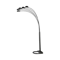 92 Inch Modern Floor Lamp, 5 Dome Shades, Dimmer Switch, Black - BM280498