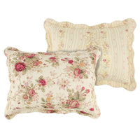 Rosle 3 Piece King Bedspread Set, Floral Print, Scalloped, Cream, Pink - BM281989