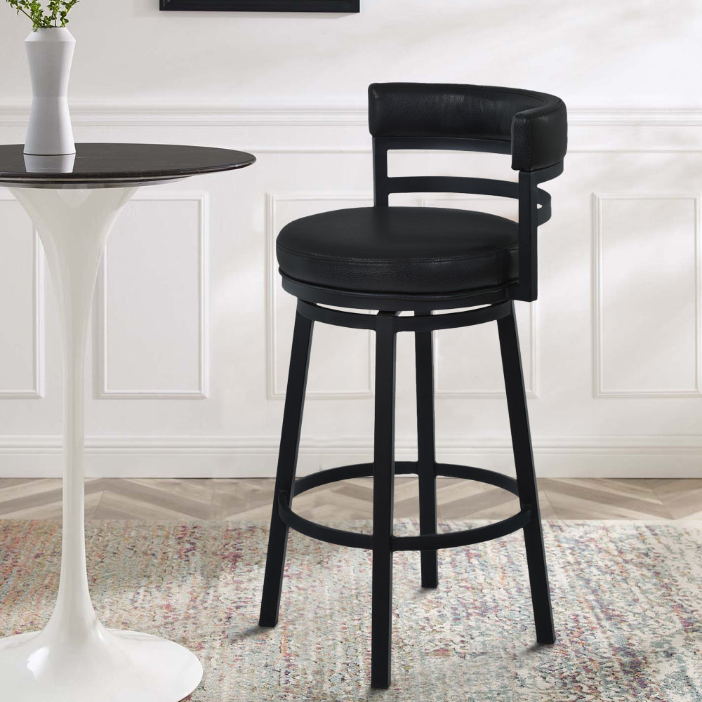 Leather Stool Bar Stools 26 Inch Seat Height Benjara Eva 26 Inch