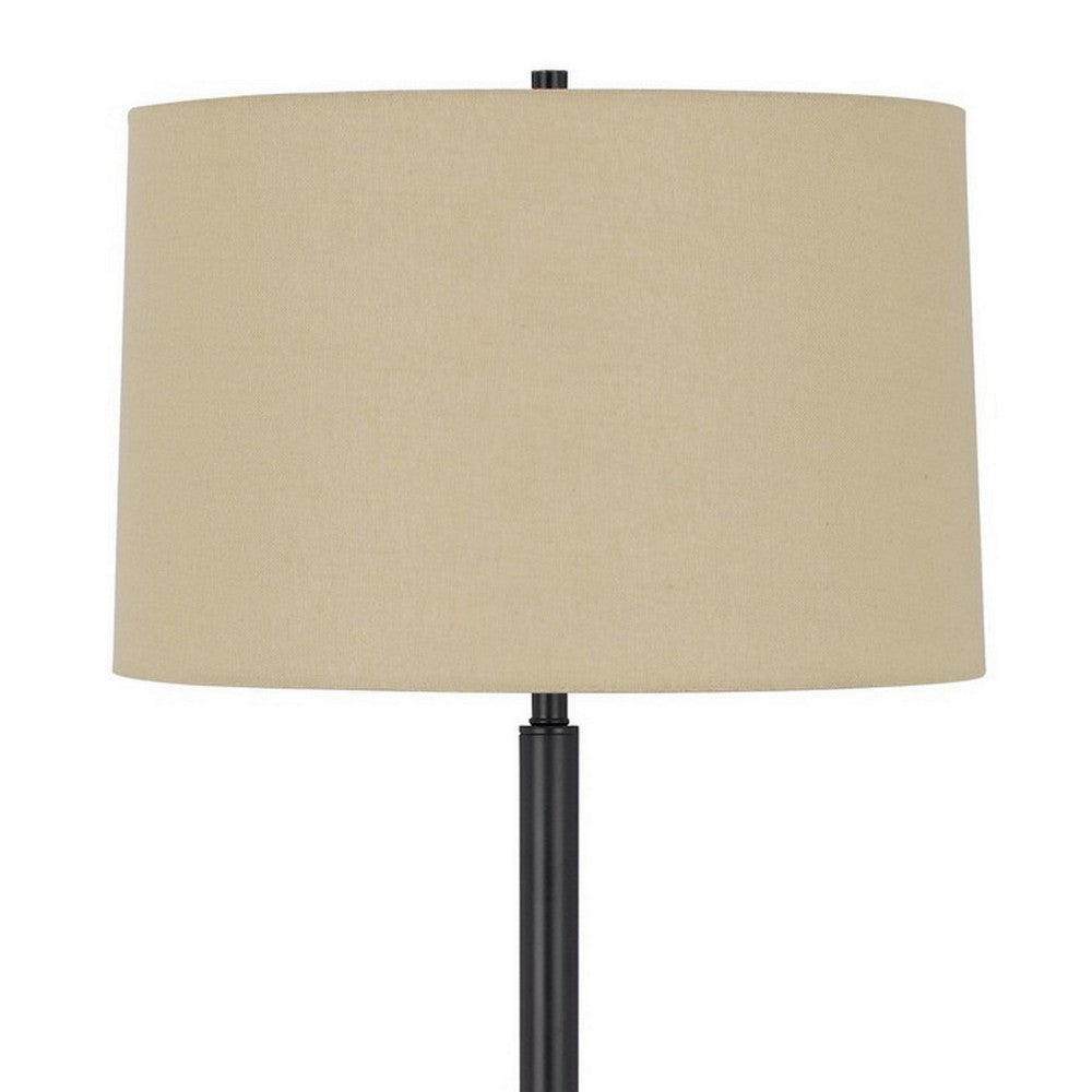 Ava 61 Inch Modern Floor Lamp, Glass Tray Table, 1 USB Port, Dark Bronze - BM282146