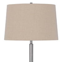 61 Inch Modern Floor Lamp, Glass Tray Table, 1 USB Port, Antique Silver - BM282147