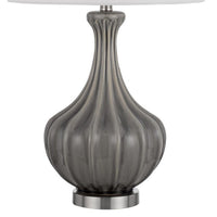 29 Inch Accent Table Lamp Set of 2, Elegant Tapered Glass Base, Slate Gray - BM282159