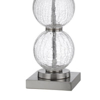 29 Inch Accent Table Lamp Set of 2, Stacked Crackle Glass balls, Silver - BM282160