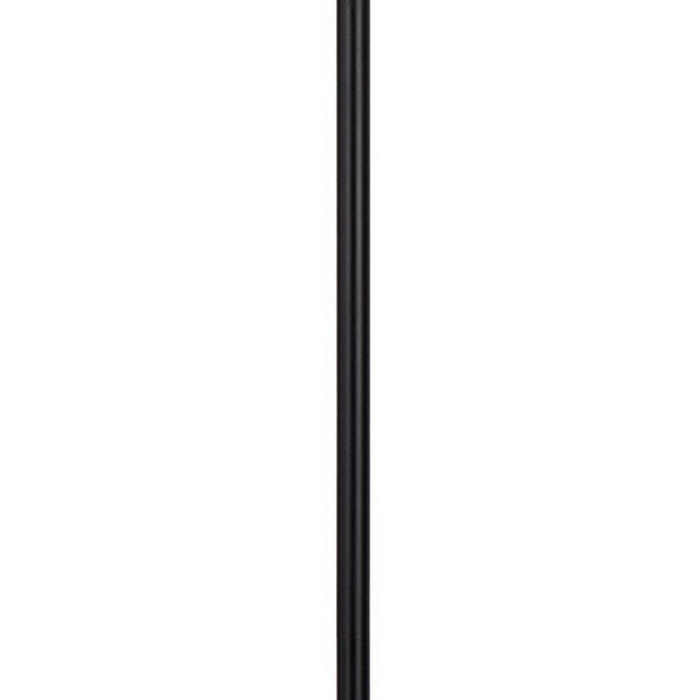 61 Inch Modern Floor Lamp, Hanging Mesh Shade, Metal Base, Black - BM282165