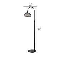 61 Inch Modern Floor Lamp, Hanging Mesh Shade, Metal Base, Black - BM282165