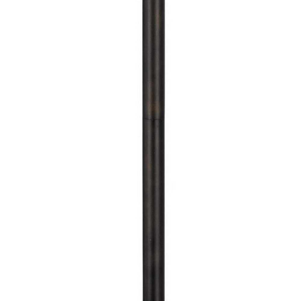 Eli 60 Inch Tiffany Style Floor Lamp, Glass Shade, Metal Base, Antique Bronze - BM282166