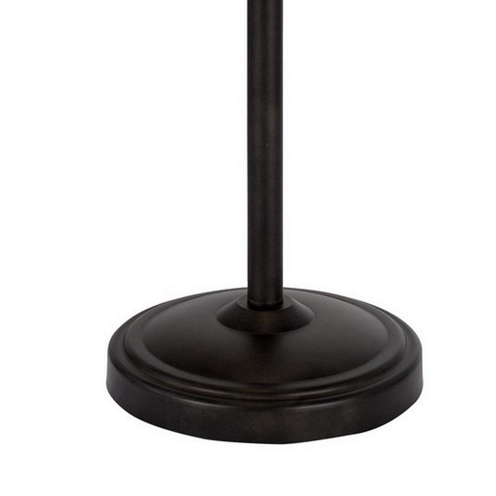 Eli 60 Inch Tiffany Style Floor Lamp, Glass Shade, Metal Base, Antique Bronze - BM282166